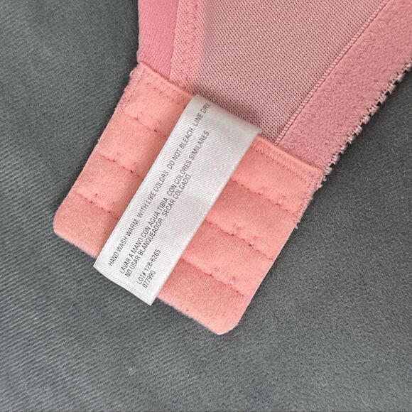 Vintage Delicates Size 48D Bra Unlined Sling Style Wire Free Melon Pink Lace - Picture 8 of 8